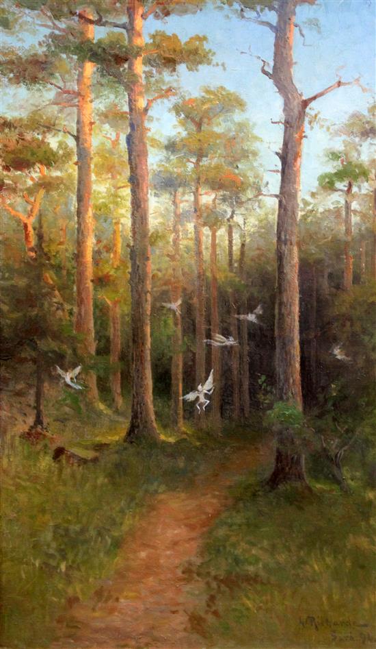 Ludvig Richarde Fairies in woodland 33 x 20in.